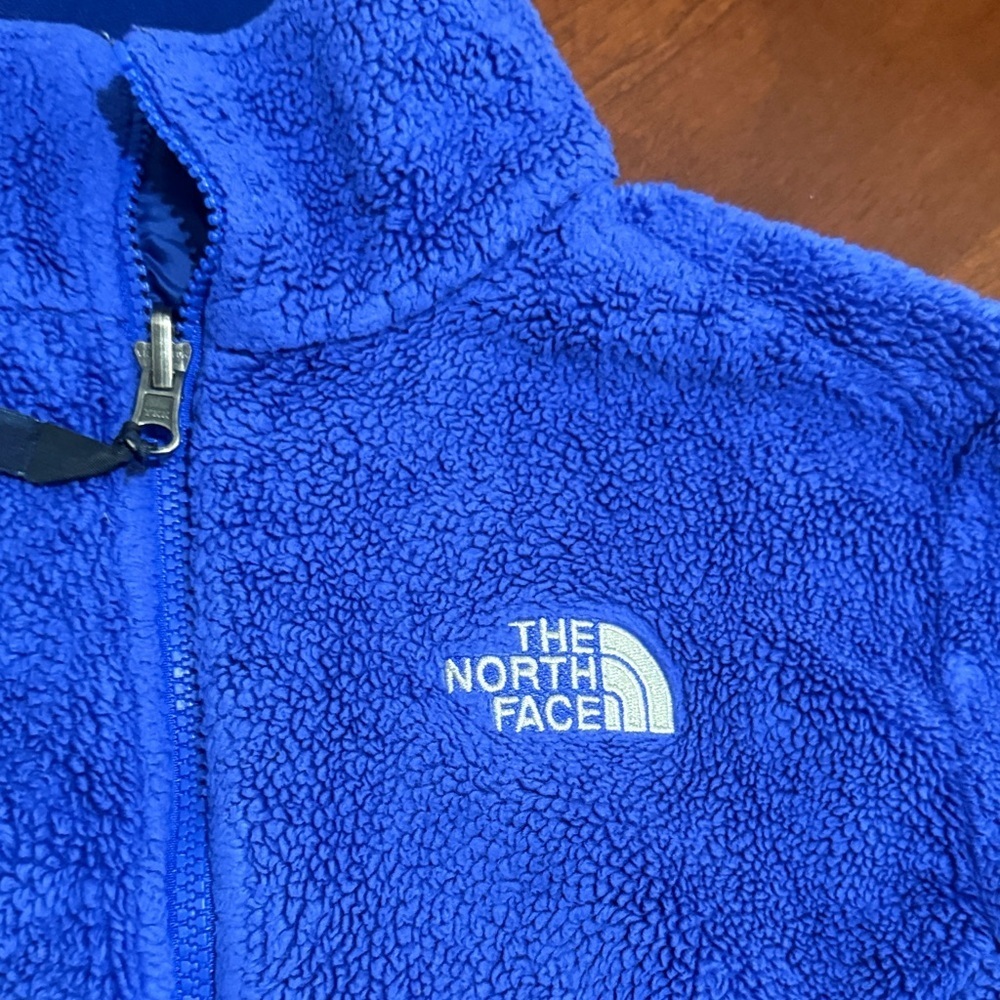 The North Face Women's ink Blue Fleece Hoodie fuzzy soft - Picture 5 of 11